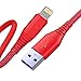 3Pack 6ft Charger Cable CABEPOW for Long 6 Foot iPhone Charger Cord/Data Sync Fast iPhone USB Charging Cable Cord Compatible for iPhone X Case/8/8 Plus/7/7 Plus/6/6s Plus/5s/5,iPad Mini Case(Red)