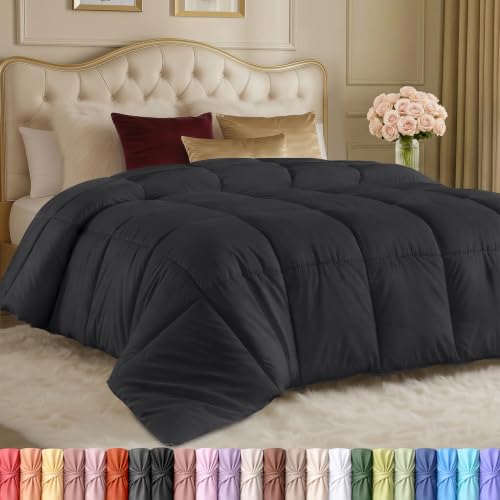 Image of Utopia Bedding Comforters Queen Size, All Season Duvet Insert, Down Alternative Box Stitched Bed Comforter with Corner Tabs, Machine Washable (Grey)