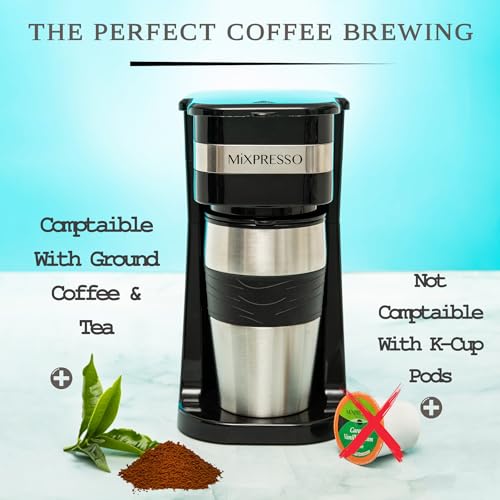 Mixpresso 4897038501779 Personal Single Serve Coffee Maker & 14Oz Travel Mug, Drip Small Coffee Maker & Tumbler thumb #3