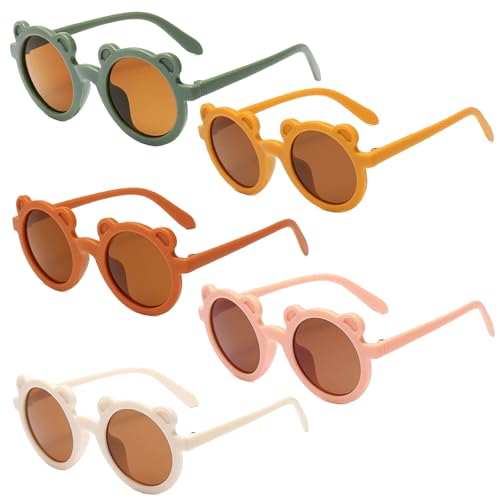 GmwyCzV 5 Pezzi Occhiali da Sole Bambino, Polarizzati Occhiali da Sole Neonato, Kids Sunglasses con Protezione UV400,...