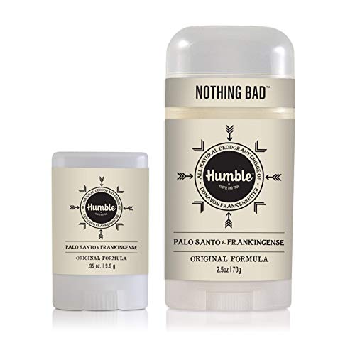 Humble Brands All Natural Aluminum Free Deodorant Stick for Women and Men, Lasts All Day, Safe, and Certified Cruelty Free Bundle with Full and Travel Size, Palo Santo and Frankincense
