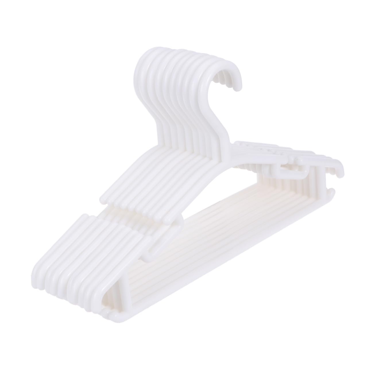 Luxshiny 10pcs Space Saving Closet Hangers Non Slip Heavy Duty Garment Hooks for Drying and Organizing Laundry White Clothes Rack for Tidy and Winkle Storage