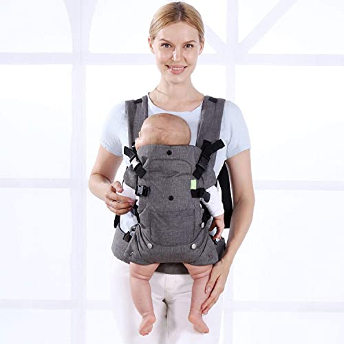 Baby Carrier Newborn Sling, Infants Soft Carriers for Toddlers Sling Wrap Front and Back, Ergonomic Design 4 in 1 Multi-Functional Breathable Adjustable Hug Strap for babies7-45lbs(3-48 Months)