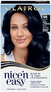 Clairol Nice'n Easy Permanent Hair Dye, 1BB deepest blue black Hair Color, Pack of 1