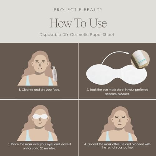 100pcs Disposable DIY Non-Woven Eye Mask Paper by Project E Beauty | DIY Cotton Eye Care Mask | for Skincare & Spa Salon Use | Cosmetic Facial Paper for Toner, Serum, or Lotion (100, Eye Shaped) - Image 6