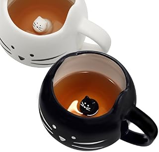 Koolkatkoo Cute Cat Coffee Mug Set for Girls Women Ceramic Kitty Tea Couple