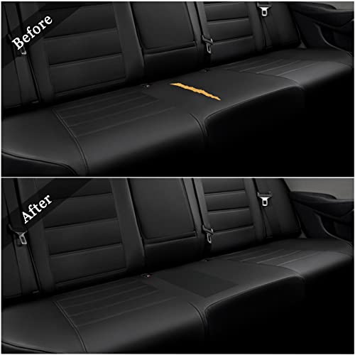 Kunstleder Selbstklebend Meterware Schwarz Reparaturset 44x300cm - Selbstklebendes Leder Reparatur Set Autositz - Lederflicken Selbstklebend für Sofa - Leather Adhesive Covers Reparaturset