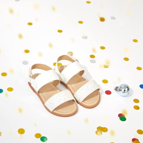 Image of Felix & Flora Toddler Girl Sandals - Little Girl Easter Dress Shoes Lightweight Open Toe Beach Holiday Flats