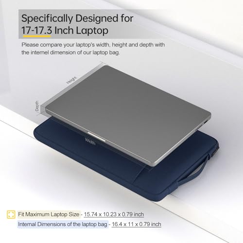 Image of 17.3 Inch Laptop Bag, Waterproof Business Laptop Case for Dell Inspiron 17 7000 5000 3000 /Dell G3, Acer Aspire 5 7 /Acer Aspire E17 / Acer Predator Helios 300 PH317, MSI GF75 Sleeve Case(Blue)