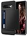 Vofolen for Galaxy S10 Plus Case Wallet Card Holder ID Slot Sliding Hidden Pocket Men Anti-Scratch Dual Layer Protective Hard Shell Rugged TPU Armor Cover for Samsung Galaxy S10+ Plus Black