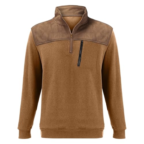 Pull homme sans capuche col zippé pour stopper le froid au cou