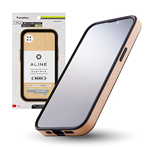 Simplism シンプリズム iPhone 13 [ALINE] 衝撃吸収 バンパーケース 天然木シート TR-IP21M-BC-TENW