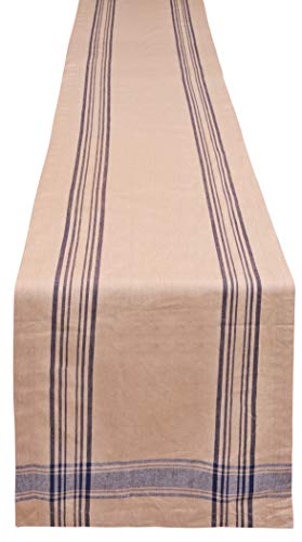 Yourtablecloth Rustic Striped Table Runner – French Nautical Style – Available in Two Sizes – Minimalistic & Chic Table Décor. Blue Striped, 14 x 72