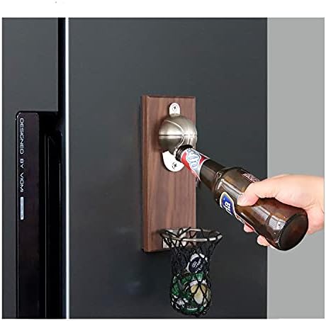 Miniatura 4 de Abrebotellas estilo baloncesto, abrebotellas de cerveza, montado en la pared, imán de nevera magnético, abrebotellas con una sola mano.