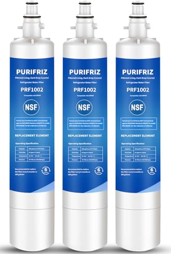 PURIFRIZ 3 Pack RPWF Refrigerator Water Filter Compatible with GE RPWF (NOT RPWFE), WDP-F19, DWF-36, R-3600, MPF15350, OPFG3-RF300, RWF1063, NSF/ANSI 42&372 Certified, 6 Month / 300 Gallon