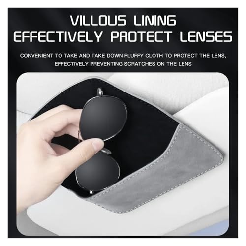 Étui à lunettes de voiture avec clip de fixation bleu lac - 4