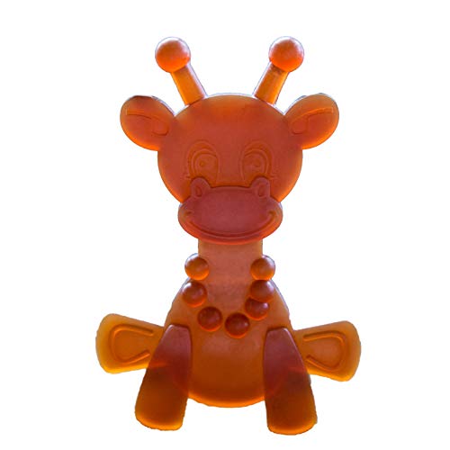 Image of Amber Teething Toy – Little Bamber is a Natural Amber and Rubber Giraffe Teething Toy for Natural Teething Comfort – Comforting Texture Teething Toy for Sore Gums – Teething Necklace Alternative