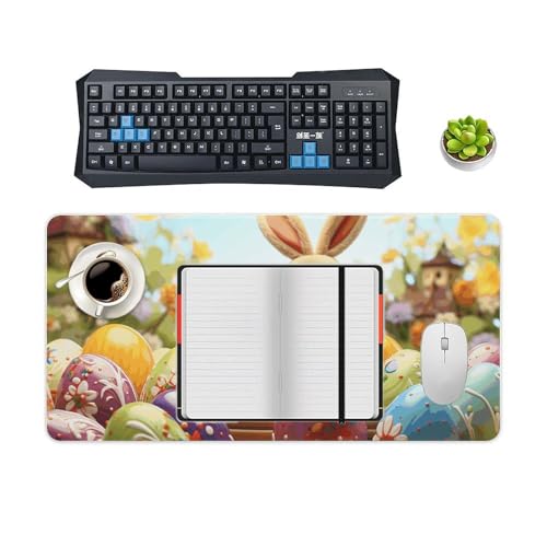 Tapis de souris de jeu base antidérapante et motif œufs colorés