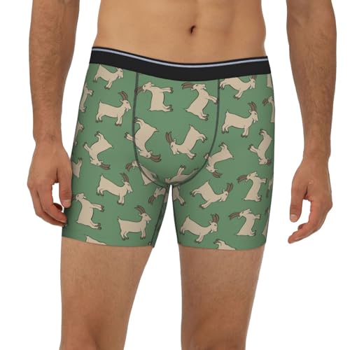 Mens Underwear Boxer Briefs - Soft Breathable Classic Cute Goat Green Men Underwear Boxer Briefs2