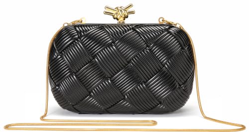 Image of Clutch Purses for Women, Vegan Leather Evening Handbag with Gold Chain