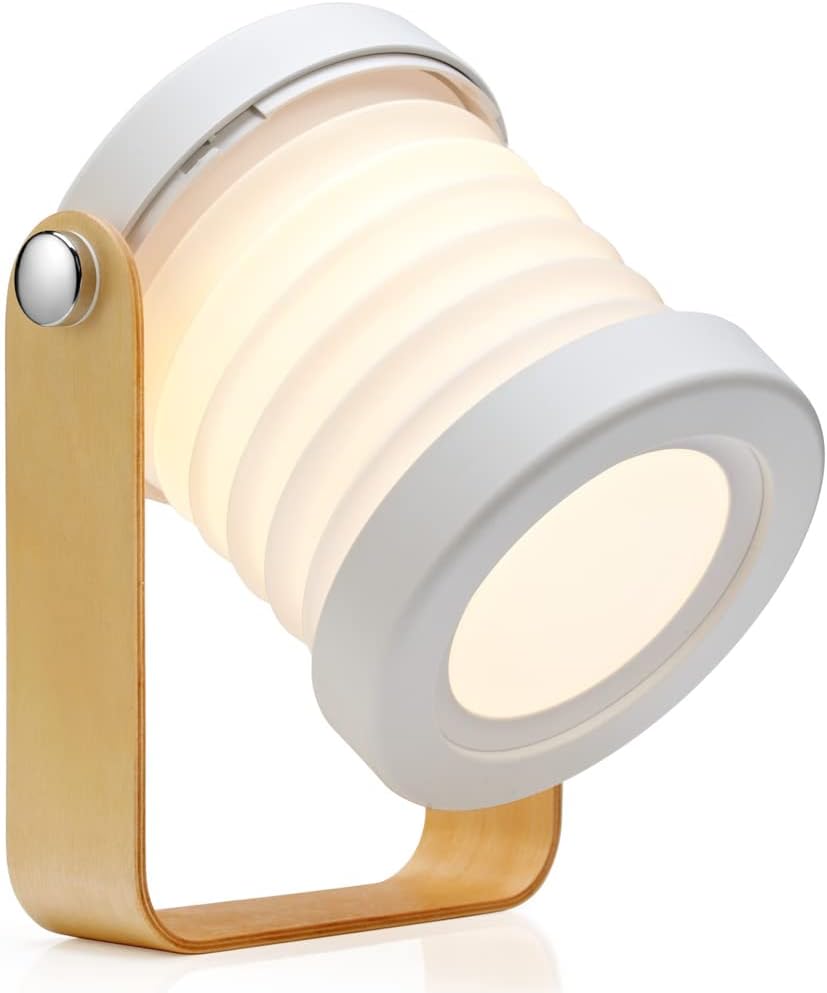 Rechargeable Portable Folding LED Lantern Lamp, WYNK Battery Operated Reading Light Table Lamp Outdoor Lamp Desk Lamp, Dimmable Multifunctional Night Light, Bedside Lamp for Bedroom