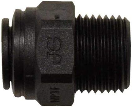 John Guest Speedfit PP011224E Black 3/8 OD X 1/2 NPTF Polypropylene Push-to-Connect Male Connector (10-Pack)