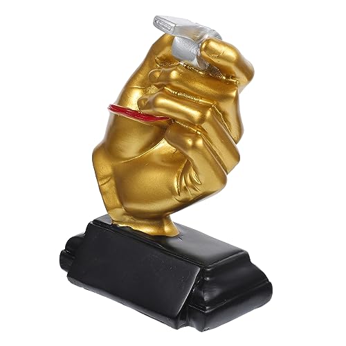 balacoo Ornament Football Trophy Soccer Present for Men Shiny Electroplated Finish