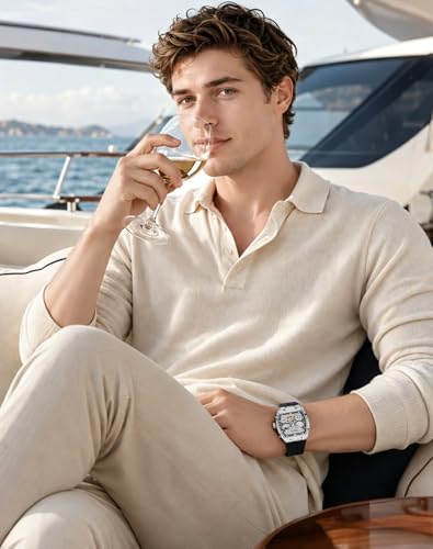 Image of OLEVS Mens Automatic Watches Self-Winding Starry Sky Diamond Skeleton Luxury Wrist Watch Waterproof Luminous