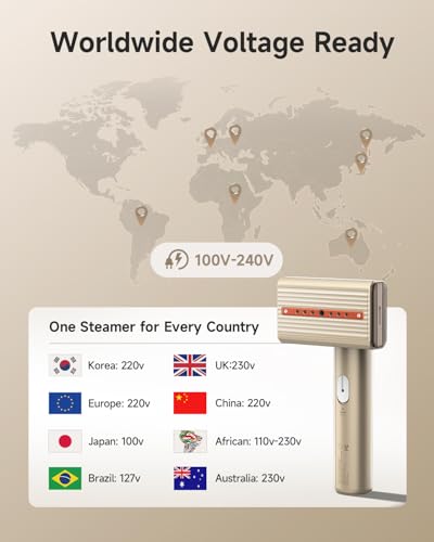 Image of Epicka Dual Voltage Global Travel Steamer (100-240V), Gold