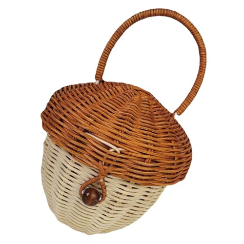 Panier rotin tressé moderne FRCOLOR poignée rustique pour décoration photo