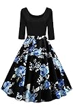 Diese Rockabilly Kleid mit Schöne Blumenrock, Es ist Perfekt für Verschiedene Anlässe, wie Abendkleid, Cocktailkleid und Partykleid usw.