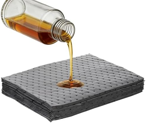 CCHRN 20 PCS Oil Absorbent Pads, 13" × 10" High Absorbency Polypropylene Oil Absorbing Mat, Reusable Spill Control Supplies Maintenance Pad for Automotive Workshop, Car Accessories