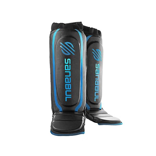 Sanabul-Essential-Hybrid-Kickboxing-MMA-Shin-Guards Sanabul Essential Sleeve Kickboxing Shin Guards | MMA Shin Guards | Muay Thai Shin Guards | Hybrid Neoprene Design, Large/X-Large