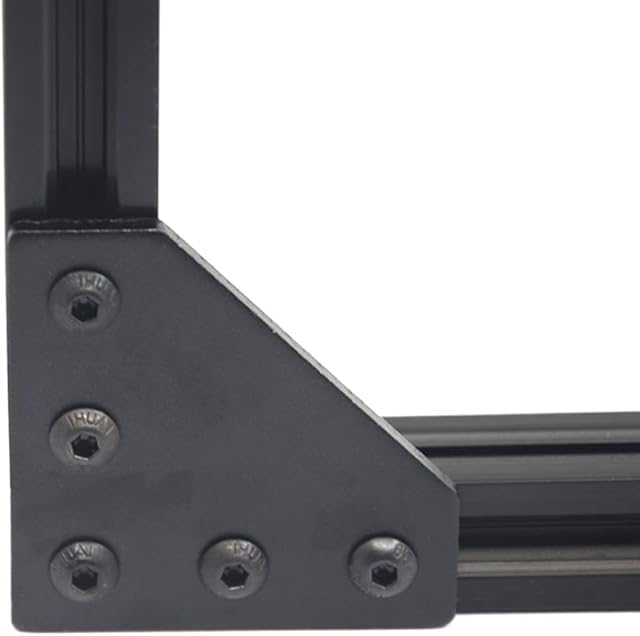 Iverntech 4Pcs Black L Shape Corner Bracket Outside Joint Board Plate with 20Pcs M5 T-Nuts+20Pcs M5 Screws +1Pcs Wrench for Standard 6mm Slot 2020 Series Aluminum Extrusion Profile
