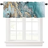 Abstract Art Marble Windows Valances Curtain Marble Kitchen Valances Rod Pocket Abstract Ink Gold...