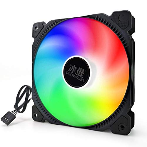 4 Pin 120mm Computer Case Fan Silent 12CM Fan CPU Cooling RGB Quiet PC Cooler Fan Case Fans 12V DC Adjust Fan Speed (Blade Color : RGB 4 Pin PWM, Blade Quantity : 2 Pcs)