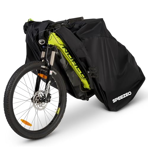 SPEEZEO Bike Cover for Outside Storage Premium 210T fabric 100% Waterproof with Anti-Theft design-Fit for Mountain and Road Bikes Up to 29 Inch with Firm Lock Holes-Dust and UV Protection (Pack of 1)