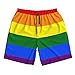 Men & Boys Fit Swim Trunks for Beach Athletic Hiking Quick Dry Drawstring Essentials Half Pants with Pockets Lining, Beachwear LGBT Pride Rainbow Flag Fashion Swim Trunks