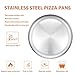 Deedro Stainless Steel Pizza Pan, 13 inch Round Pizza Baking Sheet, Healthy Pizza Baking & Serving Tray, Crisper Pan with Dishwasher Safe 2 Pack