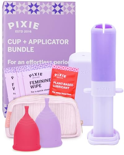 2 Menstrual Cups and Applicator Bundle - No Metals or Toxins - 100% Medical-Grade Silicone - Softest Reusable Period Cup - Inserts Like a Tampon - Capacity of 4 and 6 Tampons