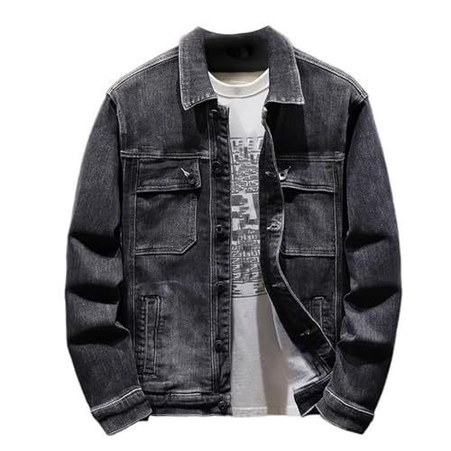 Veste en jean de travail homme manteau casual utilitaire denim bleu