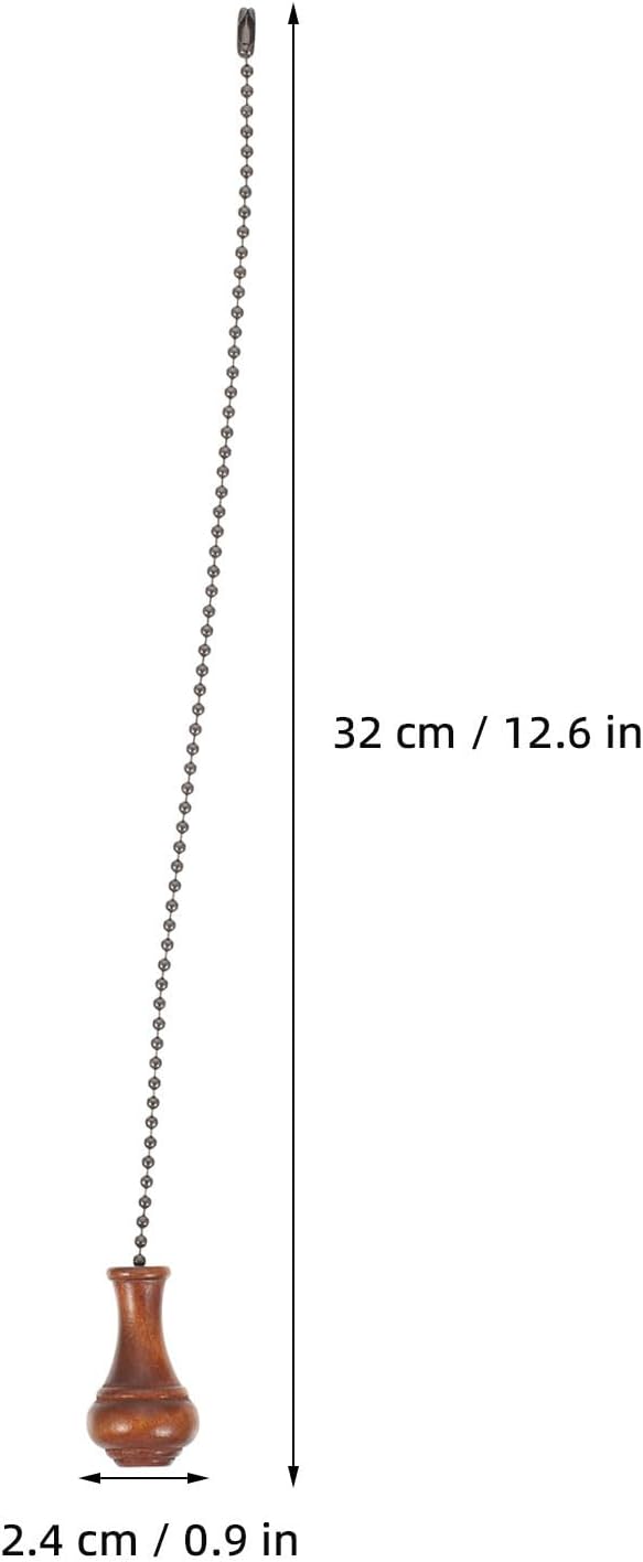 4pcs Wooden Ceiling Fan Pull Chain Extender, Vintage Brown 12.6 Inch
