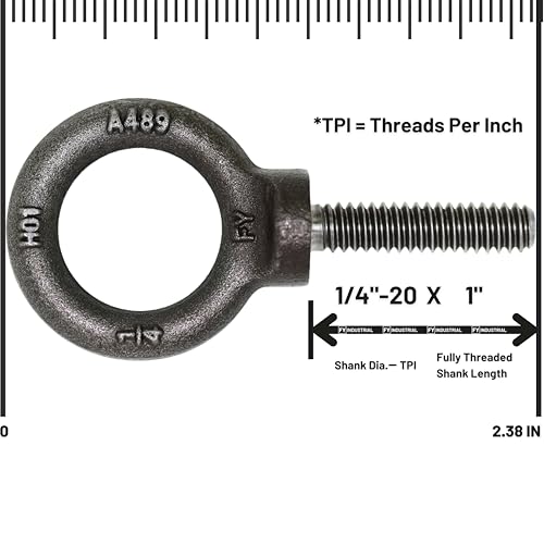 Image of Box of 20 Pcs Lifting Shoulder Eye Bolts 1 /4 inch-20 X 1