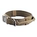 Yunlep Adjustable Tactical Dog Collar Heavy Duty Metal Buckle with Control Handle for Dog Training,1.5" Width (L, Coyote Brown)