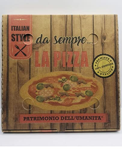 Osviplastic Boîtes à pizza Couleur Havane avec fermeture italienne de 24 x 24 cm hauteur 3 cm Cover