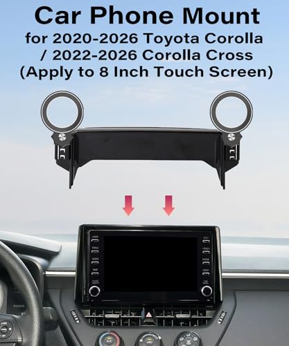 Image of Car Phone Holder for Toyota Corolla 2020-2026 /Corolla Cross 2022-2026 Accessories Apply to 8 Inch Touch Screen Fixed Clip Magnetic Cell Phone Mount Hands-Free 360 Degree Rotation