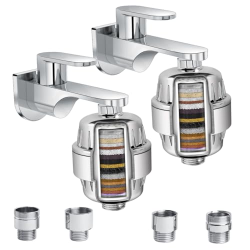 Image of 22 Stage Hard Water Shower and Tap Filter for Bathroom Hard Water Softner SF-22 Pro | Hard Water Softener Filter, Reduces Hair Fall, Protects Skin | Remove Chlorine and Harmful Chemicals | Pack of 2