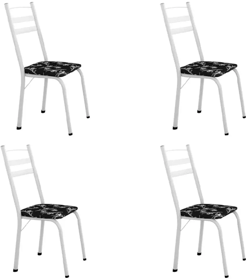 Artefamol Conjunto de 6 Cadeiras Itália Branco, Estilo Italiano, Cadeira, Cozinha, Aço, Branco, Sólido, Encosto Horizontal, Ergonômico