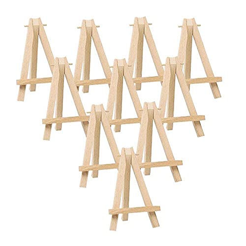 Grandink 6 Inch (Set of 10) Mini Wooden Easel Stand Adjustable Small Tabletop Easels for Art Painting Artist Students Kids...
