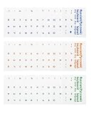 IPNSDON Paquete de 3 pegatinas para teclado ruso, pegatinas de repuesto para teclado con revestimiento único, resistentes al agua y al polvo, pegatinas coloridas para teclado con letras rusas
